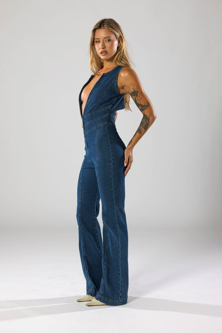 Chic Comfortable Denim Jumpsuit for Women