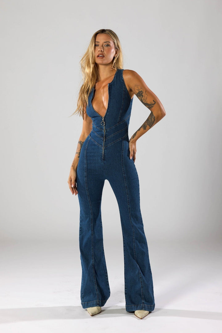 Chic Comfortable Denim Jumpsuit for Women
