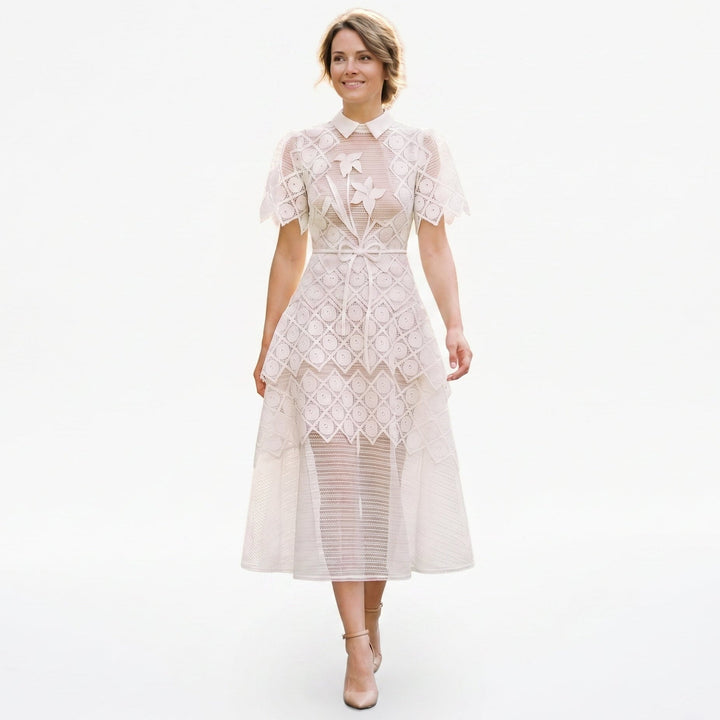 Stacy - Elegant Floral Lace Evening Dress for Formal Events