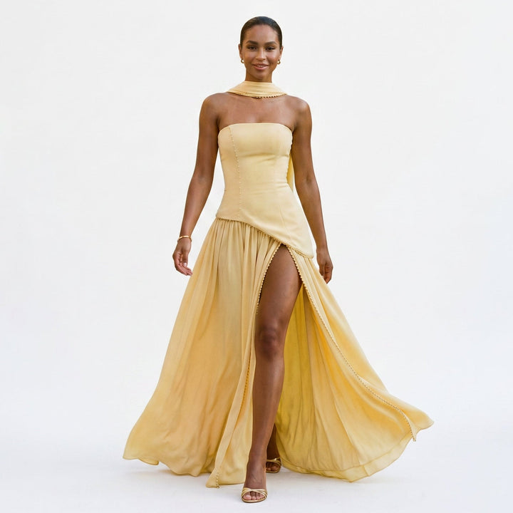 Talia - Elegant Strapless Maxi Dress