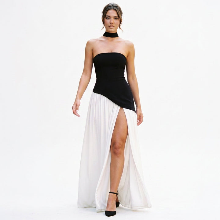 Talia - Elegant Strapless Maxi Dress