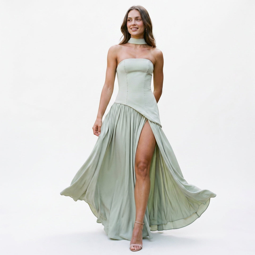 Talia - Elegant Strapless Maxi Dress