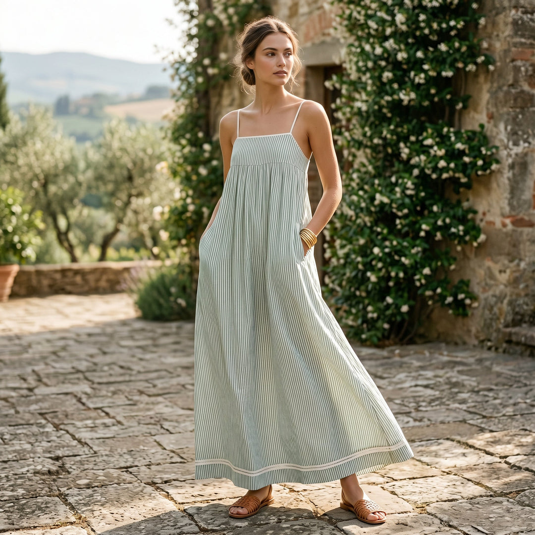 Elegant Striped Maxi Dress for Women