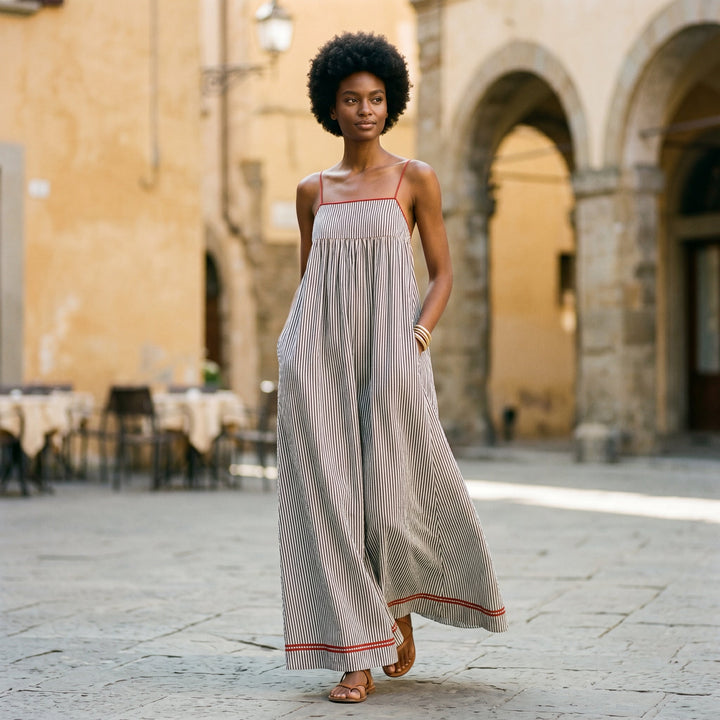 Elegant Striped Maxi Dress for Women