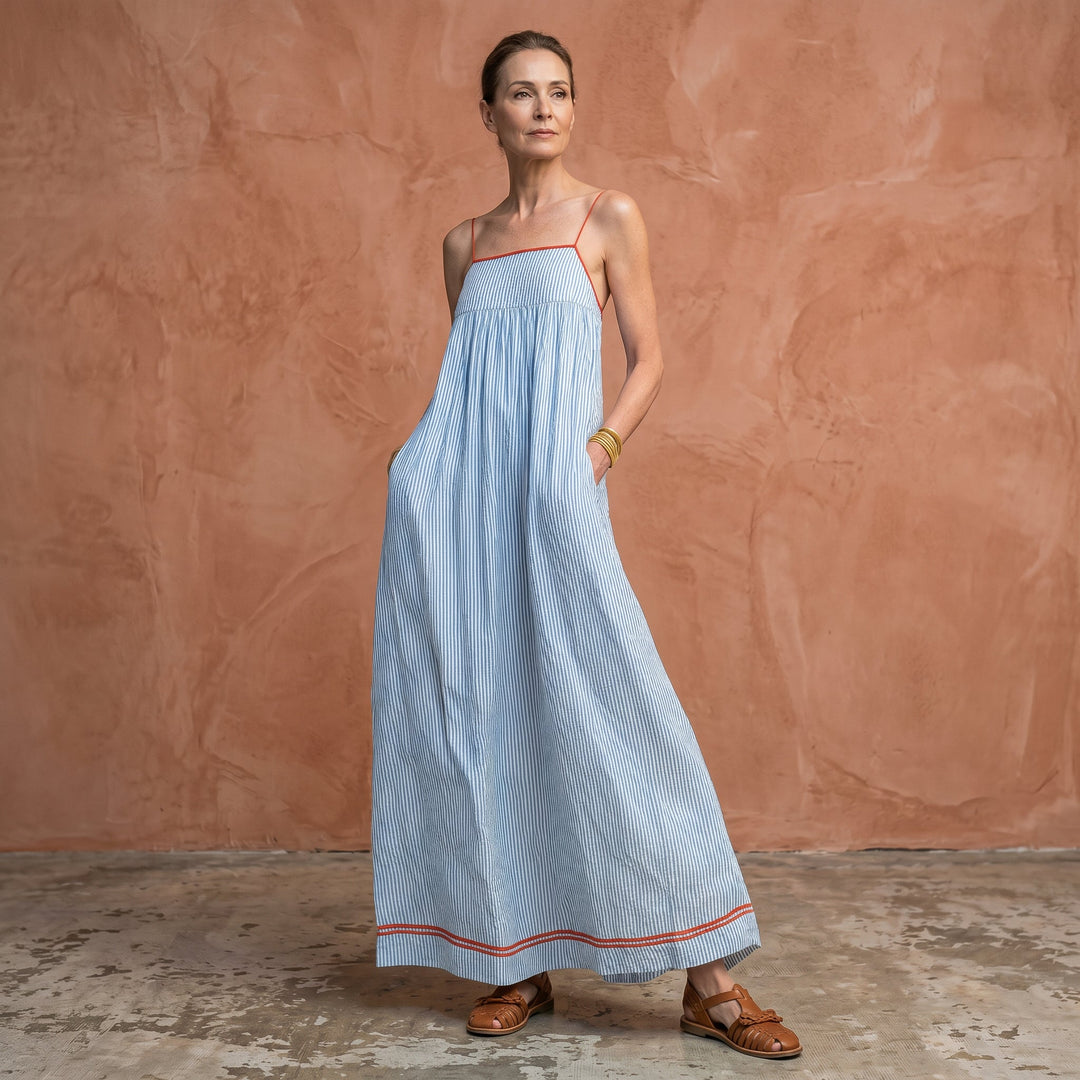Elegant Striped Maxi Dress for Women
