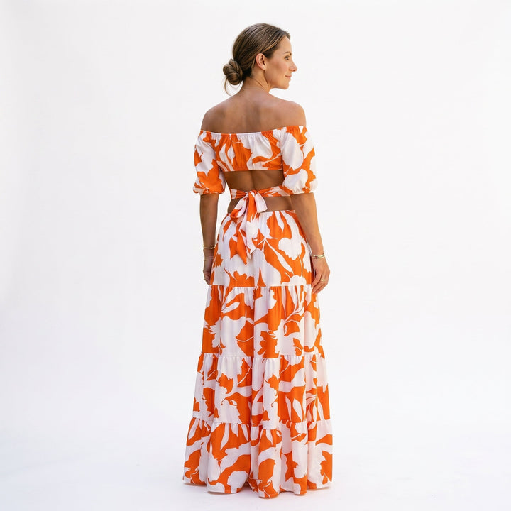 Elegant Off-Shoulder Summer Maxi Dress for Weddings