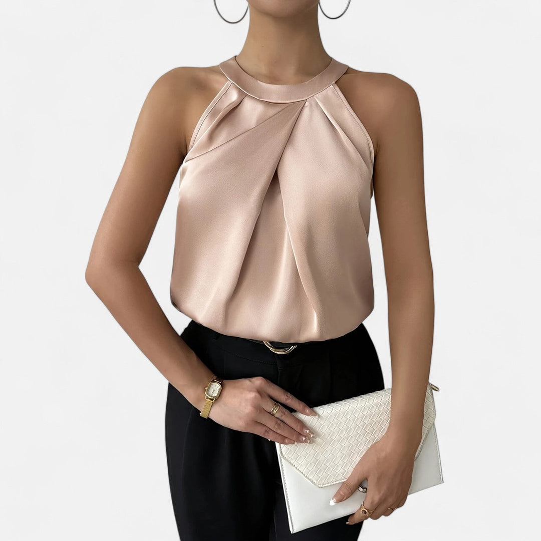 Women’s Elegant Summer Blouse with Halter Neck