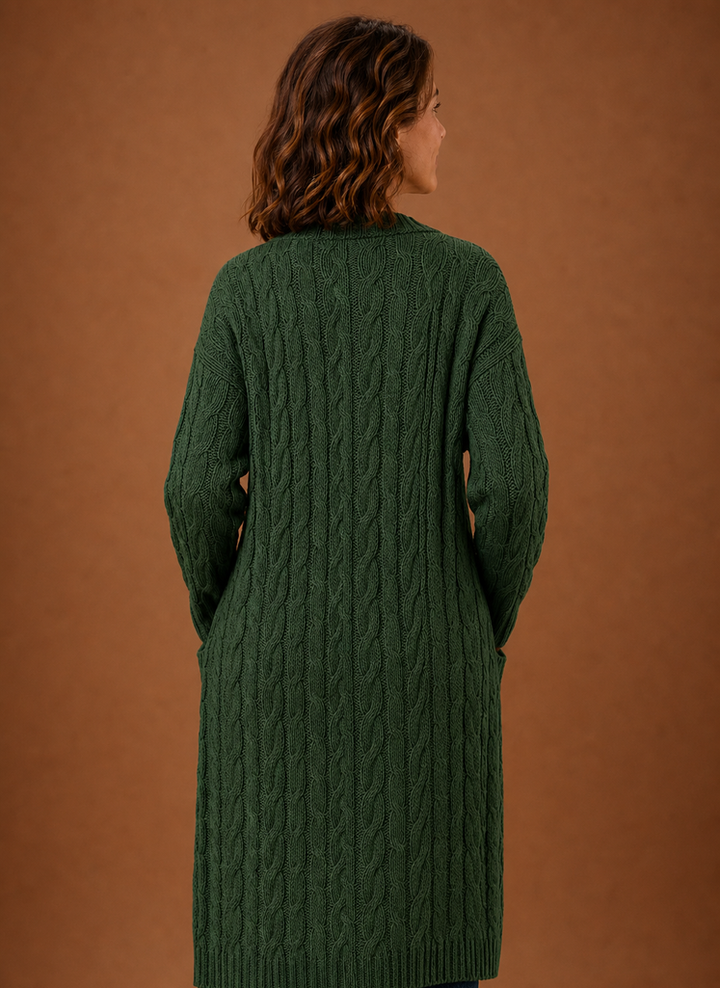 Knitted Cardigan for Women - Hooded Long